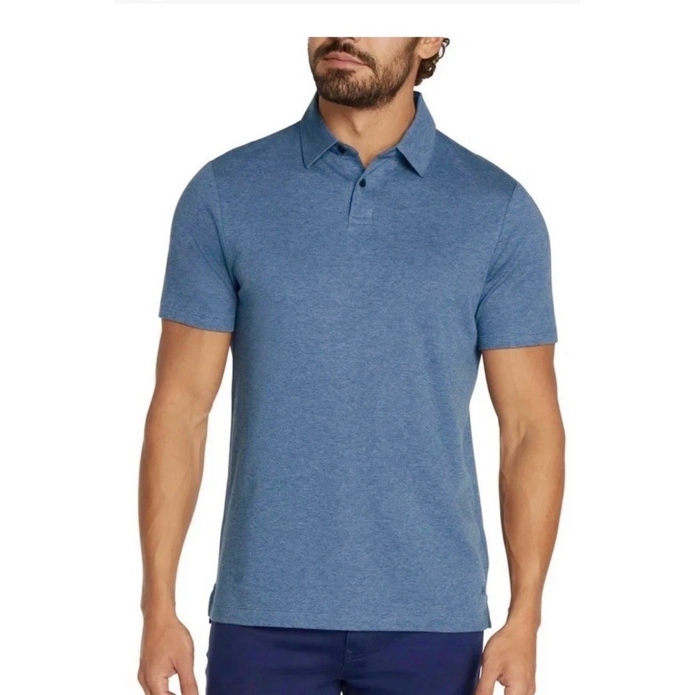 NWT Banana Republic Men's XL Luxe Touch Performance Polo Shirt Blue Cotton